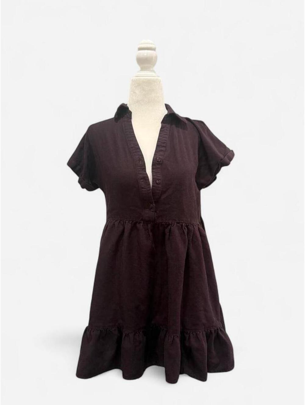 Dark chocolate Brown Babydoll Mini Dress size small